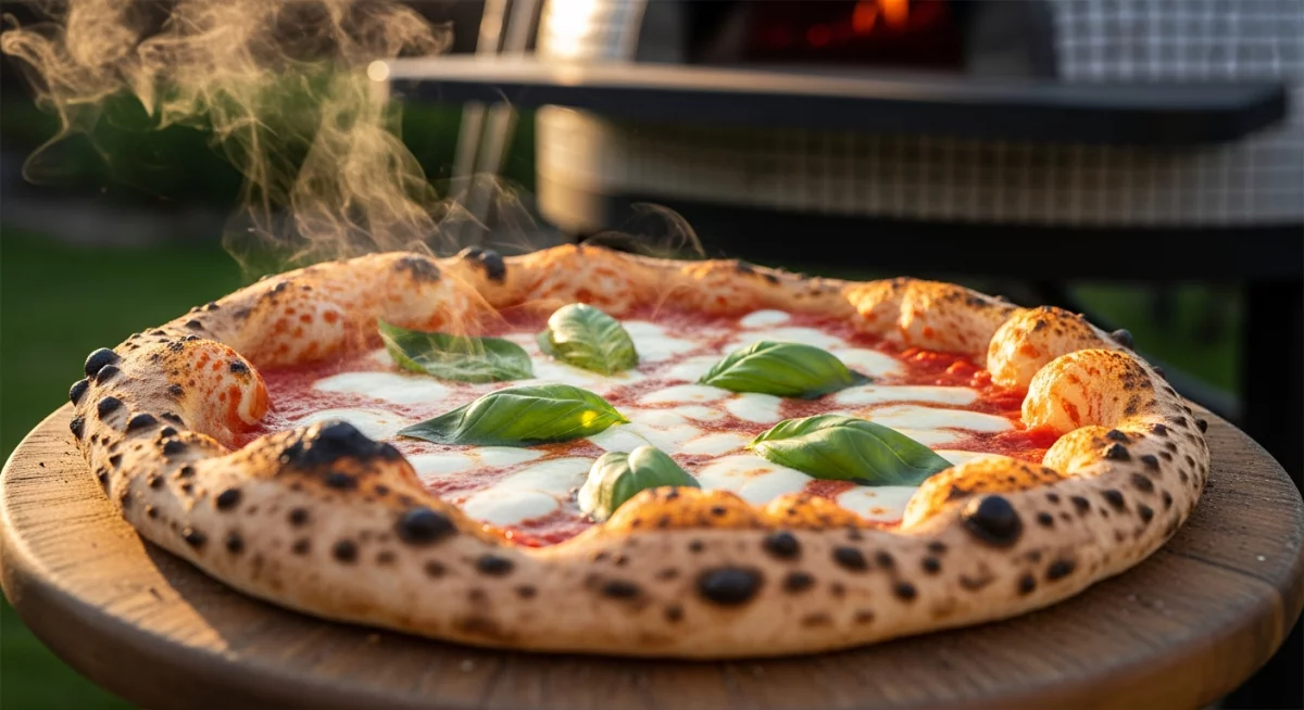 Pizza italienne cuîte au four à bois