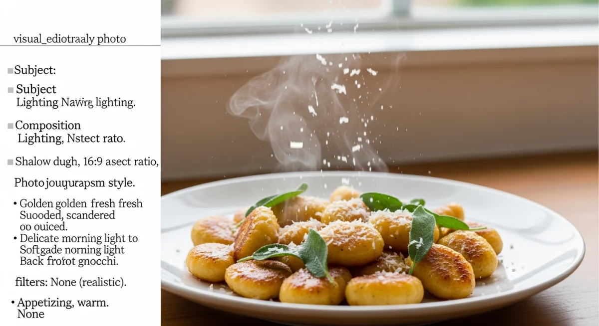 Assiette de gnocchis maison dorés avec beurre à la sauge et parmesan